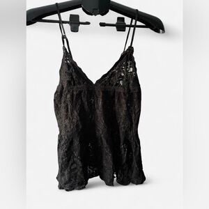 Black Lace Camisole Top - Women's Sleeveless V-Neck